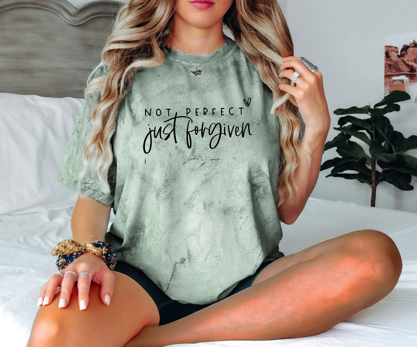 Not perfect Just Forgive Christian Comfort Colors Garment Dyed T Shirt