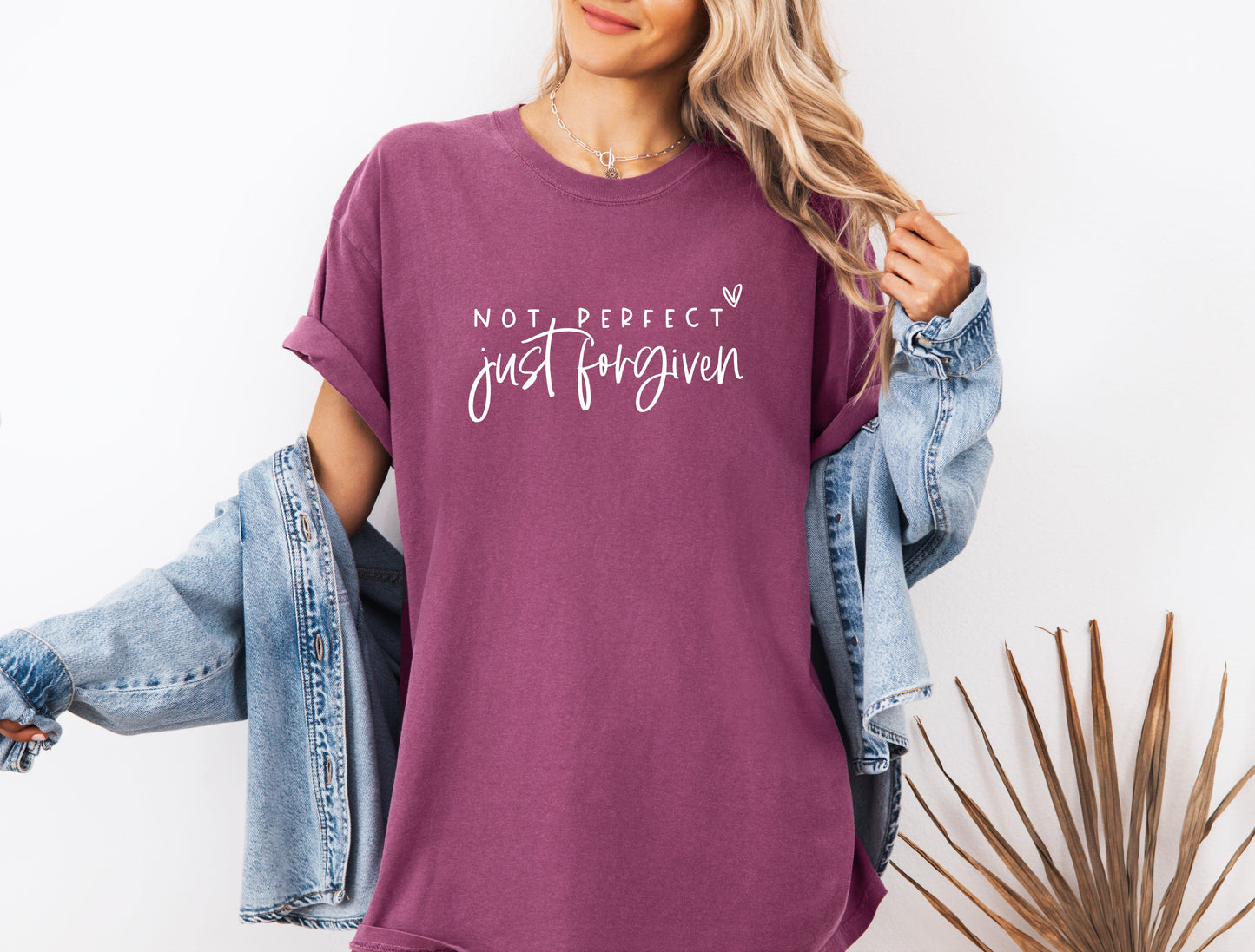 Not perfect Just Forgive Christian Comfort Colors Garment Dyed T Shirt