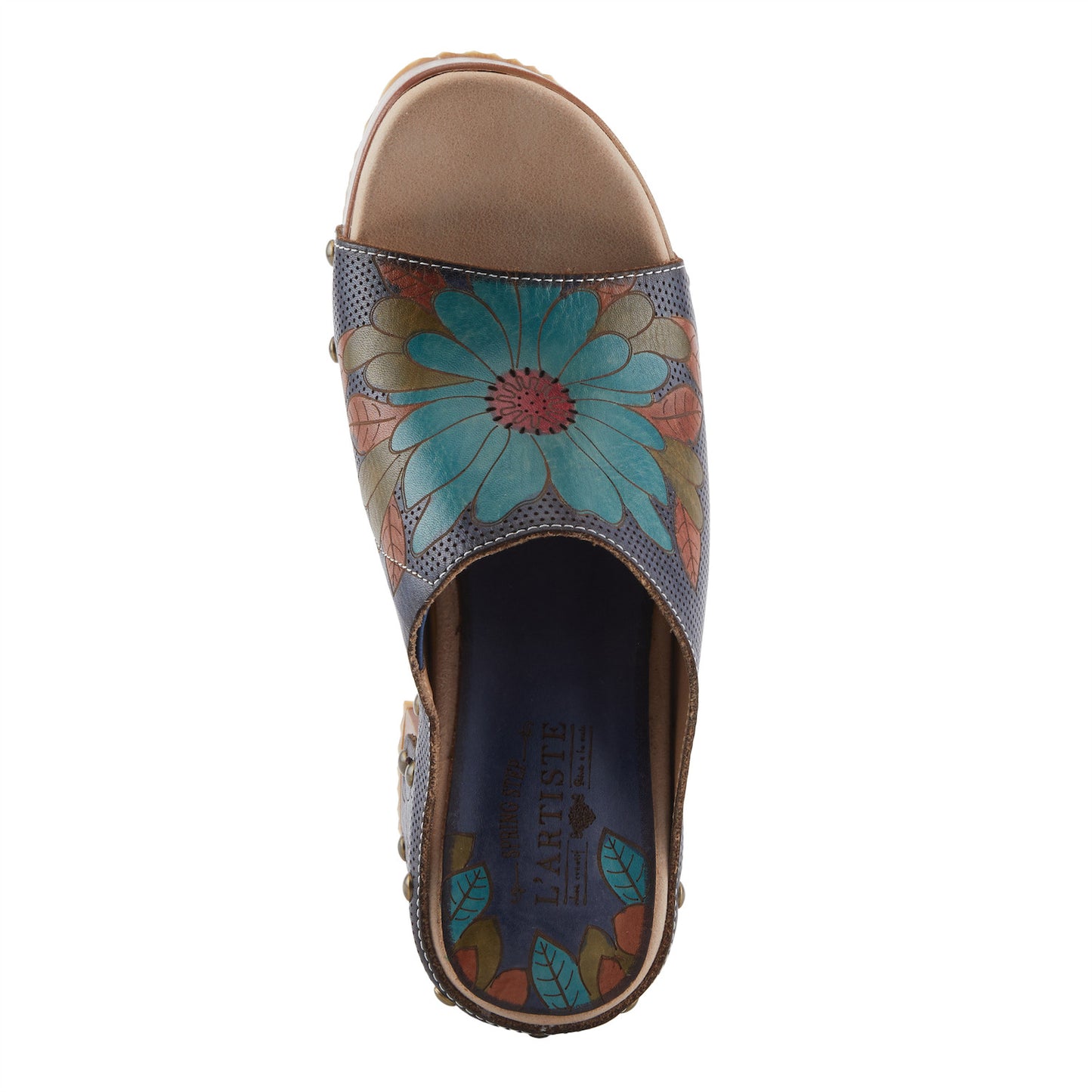 TEESHIRT Navy Multi Sandal by L`ARTISTE