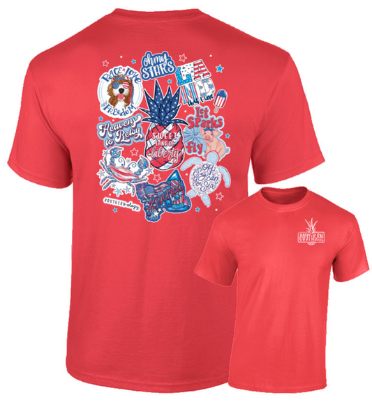 Patriotic Decals - Paprika - Southernology Short Sleeve Comfort Color Tee
