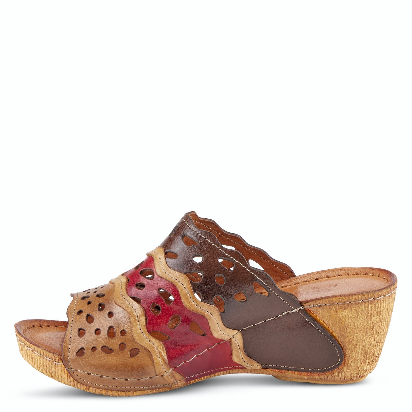 FOOTY Brown Multi Sandal by Spring Step