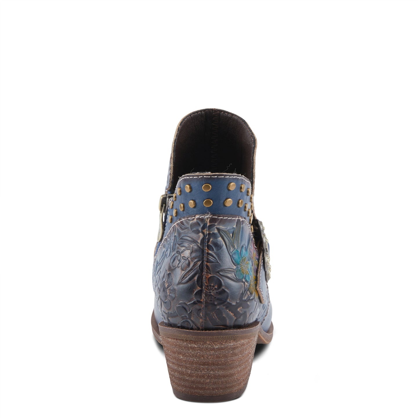 DAINTYLADY Floral Embellishments and Studded Belt Boot Blue Multi Color - by L`ARTISTE