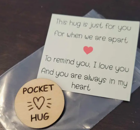 Pocket Hug Wood Token