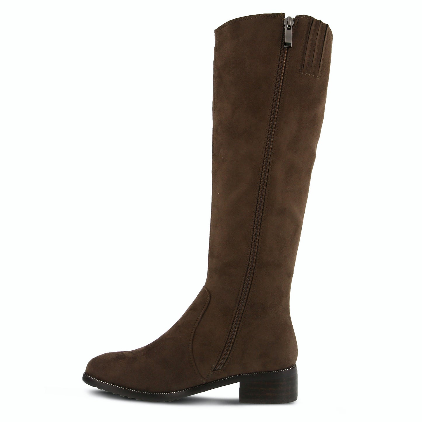 BLACKENBURY Rhinestone embellished tall-shaft boot Taupe Boot - By Azura