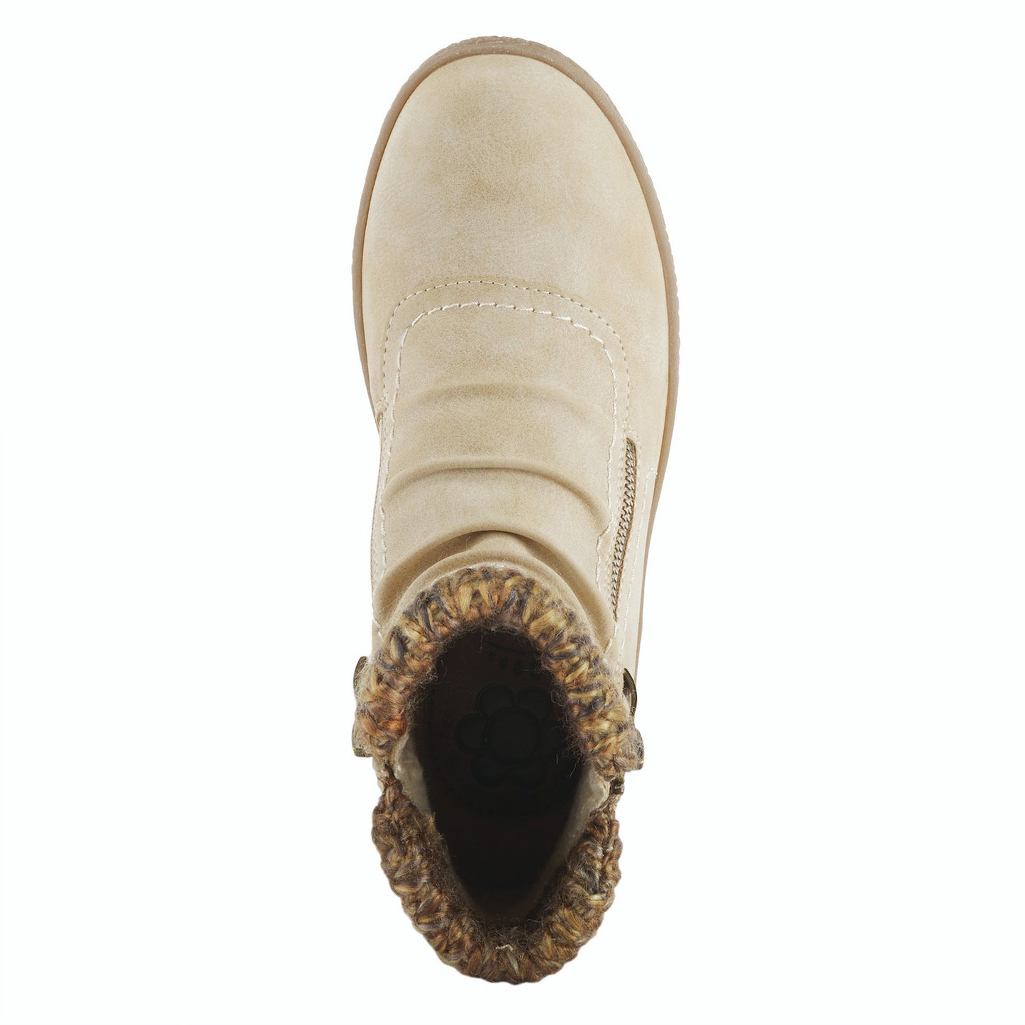 Cleora water resistant manmade leather pull-on bootie - Light Beige by SPRING STEP