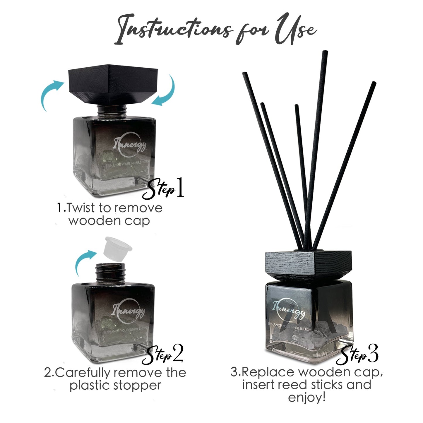 Secret Garden Crystal-Enhanced Reed Oil Diffuser, 100ml