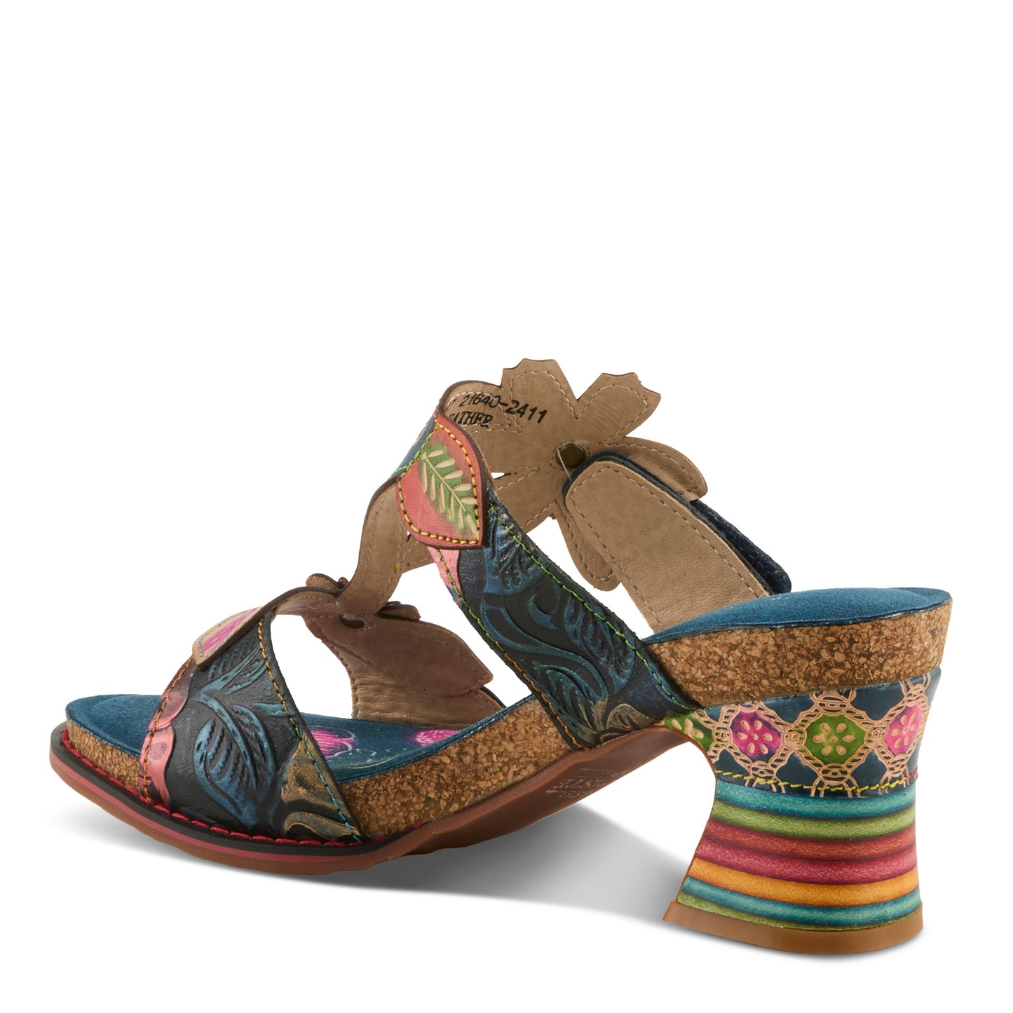 ROSSIE Rainbow Heel Slip on Sandal by L'Artiste from Spring Step Shoes
