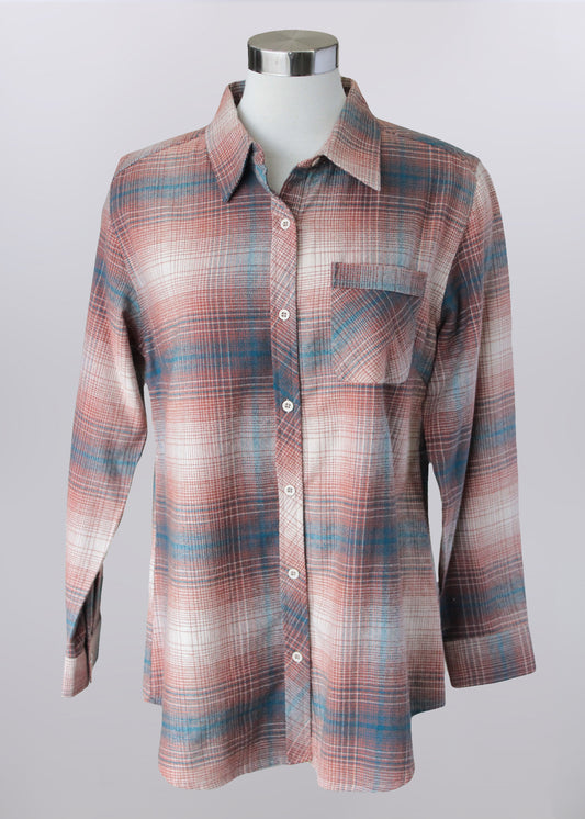 Pink Mauve Plaid Button Up by KerenHart
