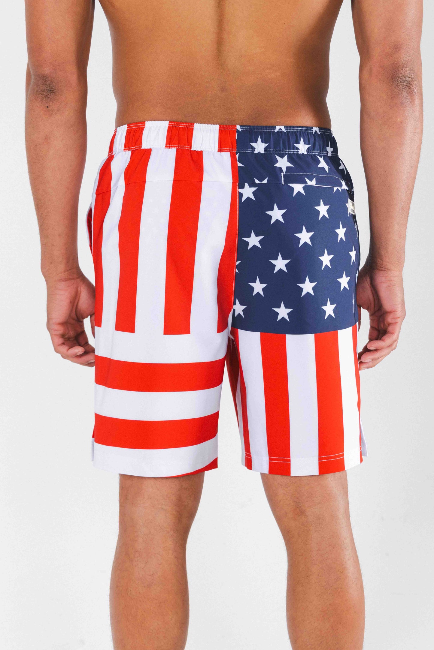 The Reagans | American Flag Patch Ball Hammock® Pouch 8" Swim Trunks