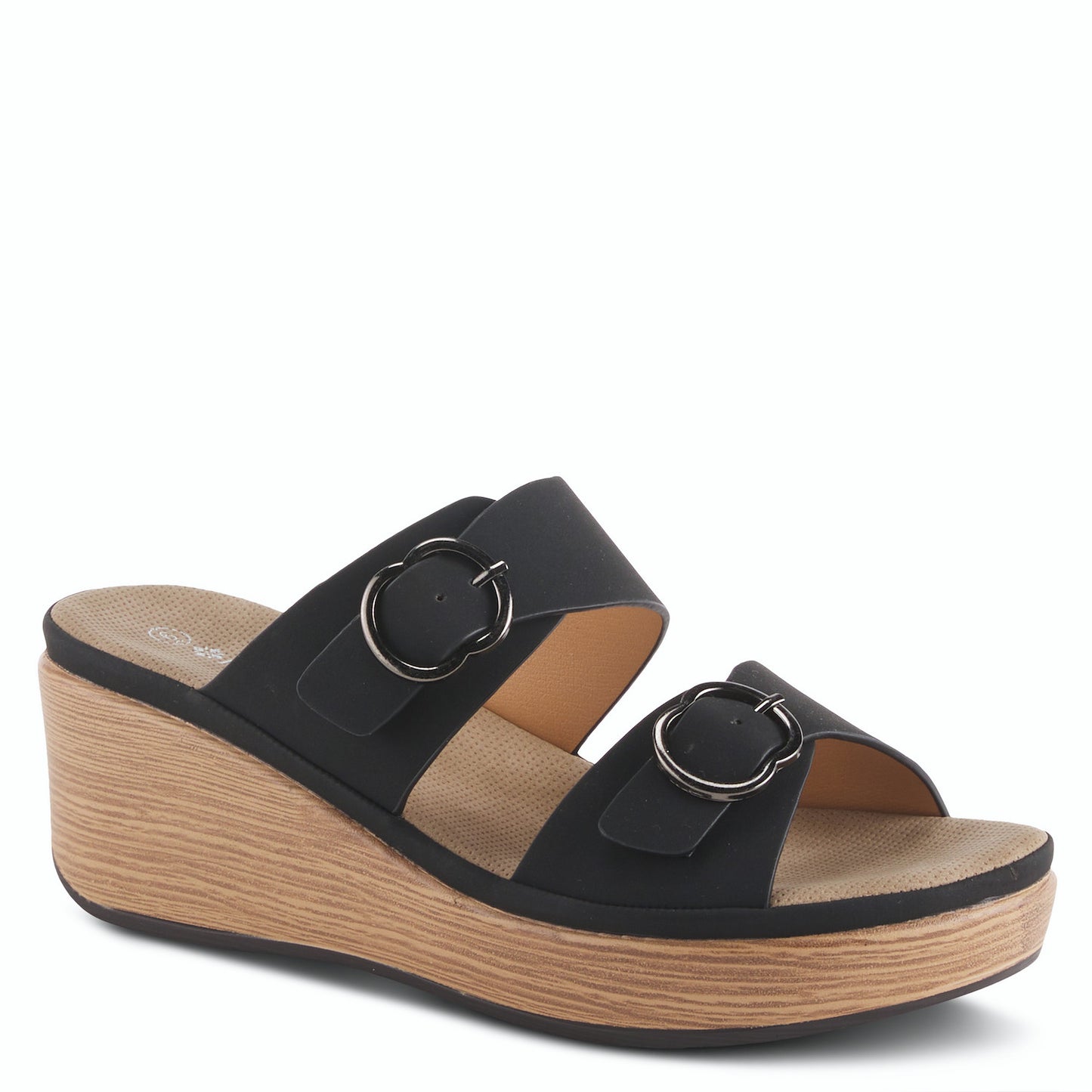 SHANIHO-B Chic Platform Wedged Slip-on Black Sandal by Patrizia  Size: 8.5 (39)
