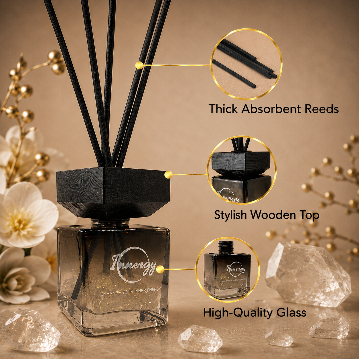 Limited Edition: Christmas Morning Crystal-Enhanced Reed Oil Diffuser, 100ml