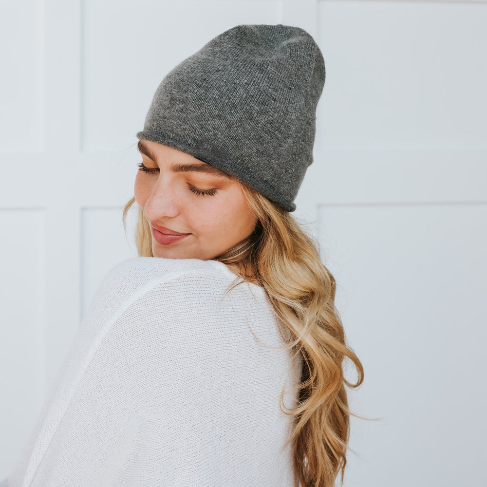 Rolled Edge, Cashmere Beanie