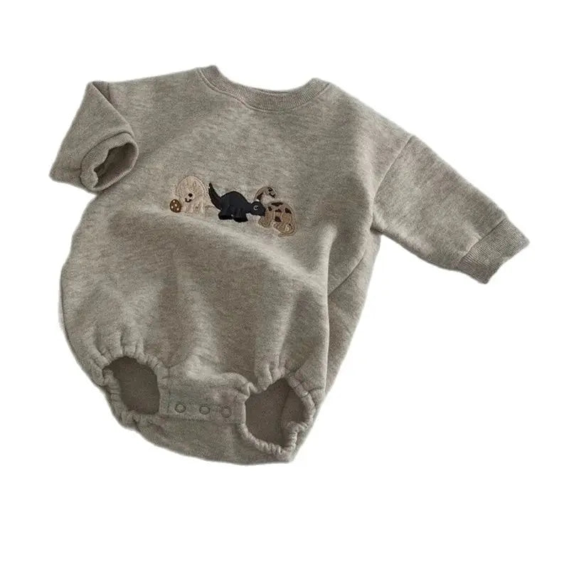 Dinosaur Embroidery Sweater Bodysuit