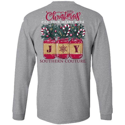 Christmas Fill Your Heart - Sports Grey - Southern Couture Long Sleeve Tee