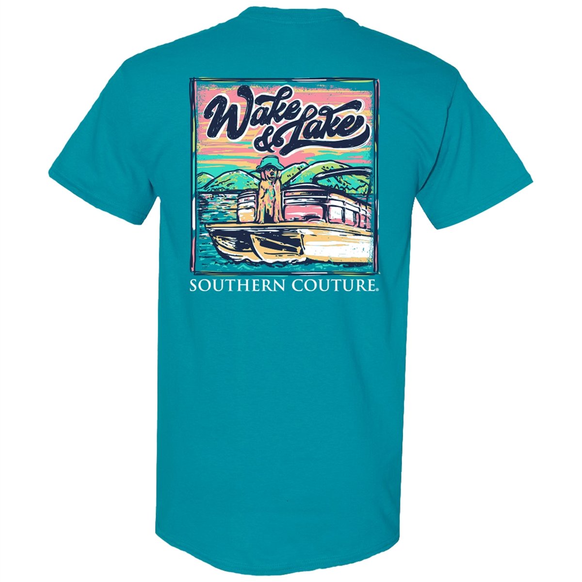 Wake & Lake-Tropical Blue- Southern Couture Short Sleeve Classic Tee