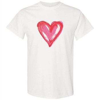 Valentine Heart front print-White - Southern Couture Short Sleeve Soft Tee