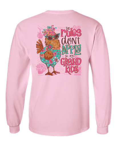 The Rules Don't Apply to My Grandkids on LS-Light Pink Southern Couture Classic Long Sleeve Tee