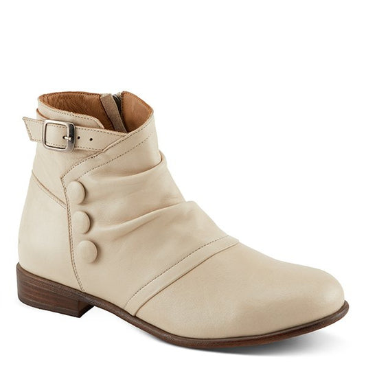 Sianna Bone Chic Leather Bootie By Spring Step