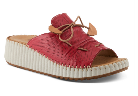 NEVELLE Red Slip-on Wedge Sandal SPRING STEP Style