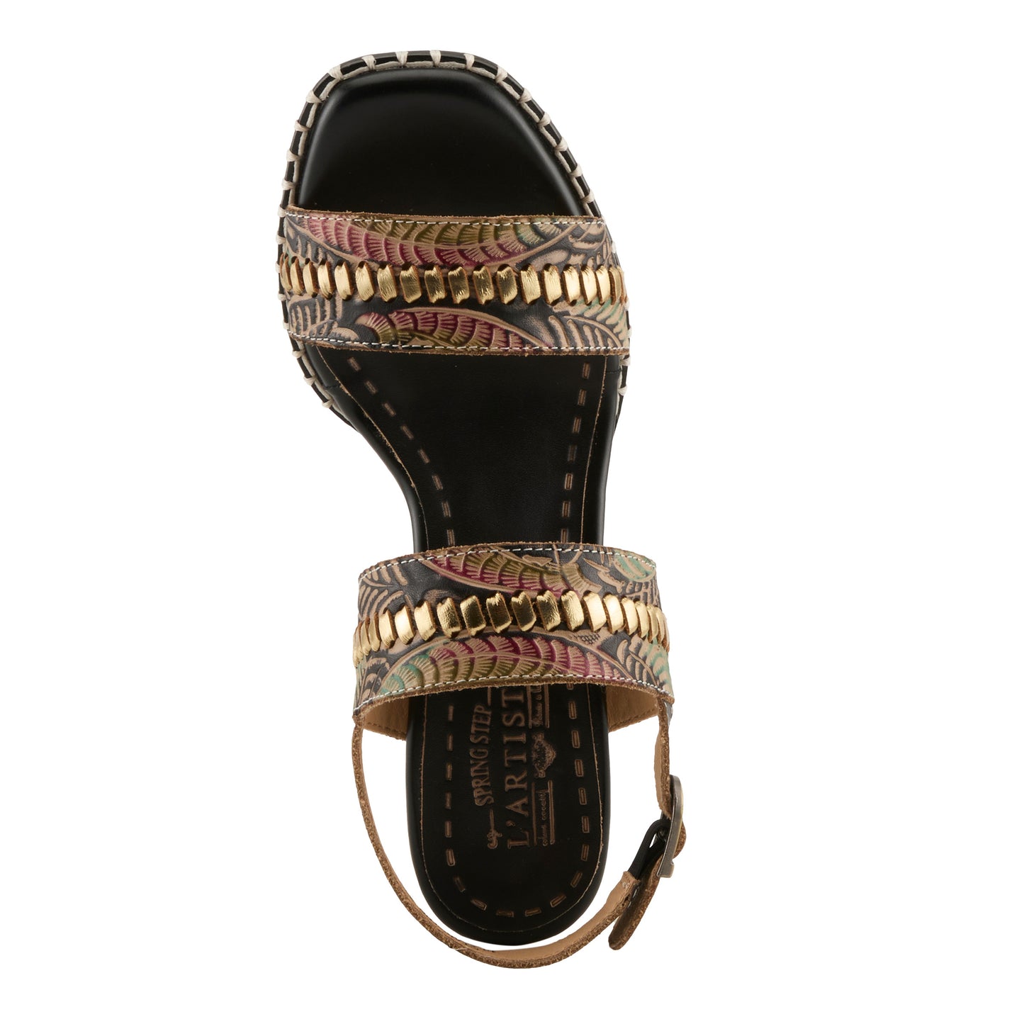 STARSTUD Black Multi Heel Sandal by L'Artiste from Spring Step Shoes