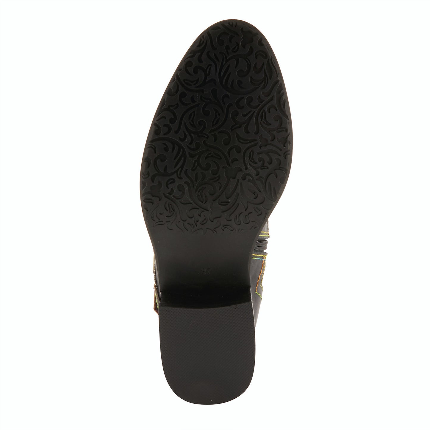 VANEYCK TALL WESTERN BOOT - Black Multi Color Leather by L`ARTISTE
