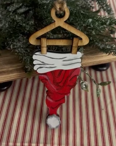 Santa Hat Wood Ornament â€œKlaus Collectionâ€