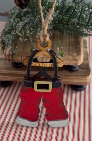 Santa Suit Wood Ornament â€œKlaus Collectionâ€