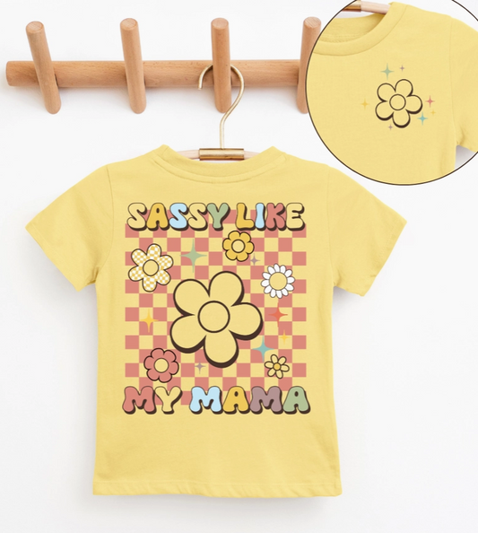 Sassy Like My Mama Youth & Toddler Graphic Tee- Butter