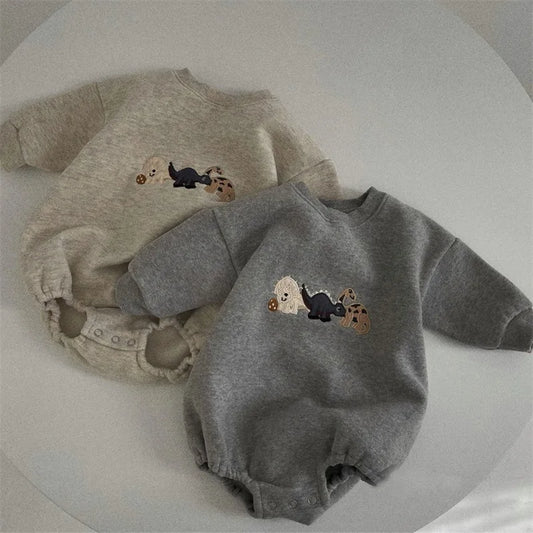 Dinosaur Embroidery Sweater Bodysuit