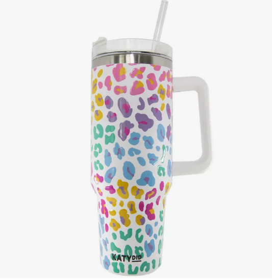 40oz Stainless Steel Tumbler with Handle Screw on Top & Straw by Katydid