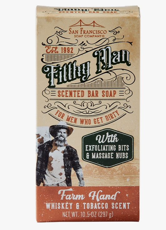 Farm Hand Whiskey & Tobacco 10oz Massaging Bar Soap