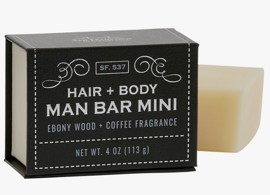 Man Bar Mini 4oz Ebony Wood & Coffee Bar Soap