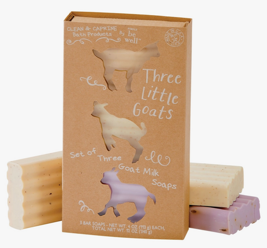 Three Little Goats Gift Set: Lavender Almond Honey Goat Milk Bar Soaps by San Franscico Soap Co.