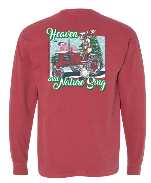 Heaven and Nature- Crimson - Anna Grace Long Sleeve Comfort Color Tee