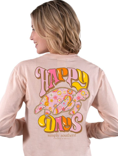 HAPPY DAYS - CREME - Long Sleeve Tee - #SIMPLYSOUTHERN