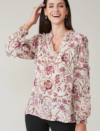 Avaline Blouse Harbor River Jacobean by Spartina 449