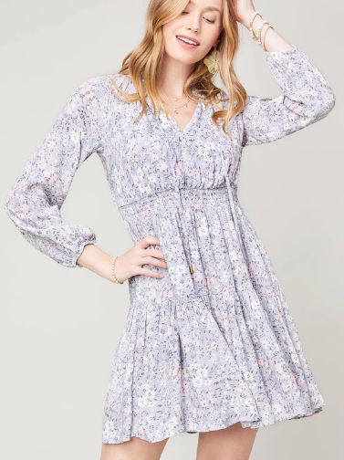 Kyrsten Smocked Waist Dress Parade Ditsy Floral by Spartina 449