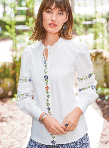 Nila Blouse Gardenia by Spartina 449