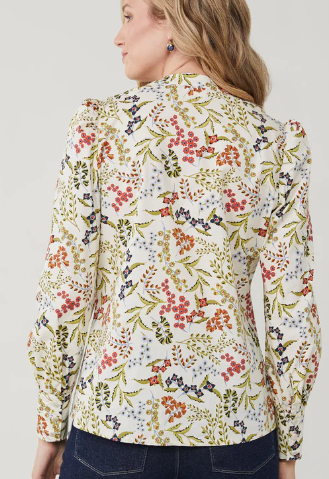 Sahira Blouse Marsh Boardwalk Floral Sprigs by Spartina 449