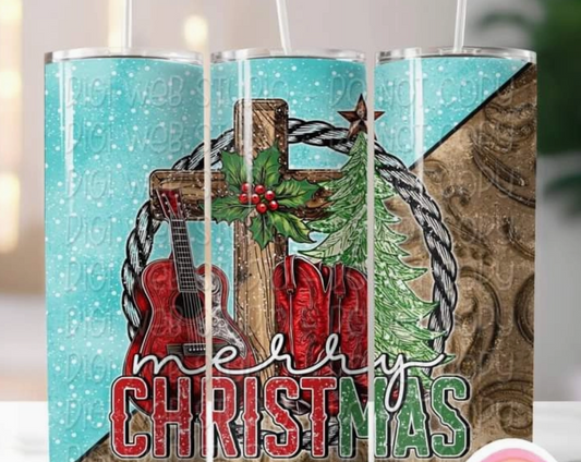 Western Merry Christmas 20oz Tumbler