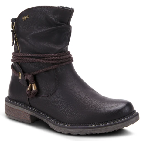 KATHIE Black water resistant Mid BOOT with Shaft Design By Spring Step