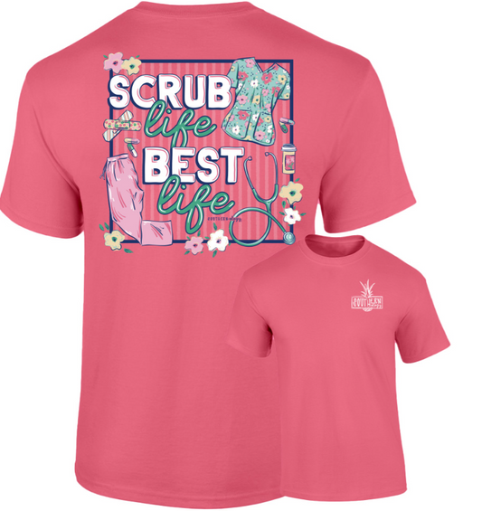 Scrub Life Best Life Crunchberry Short Sleeve Comfort Color Southernology T-Shirt