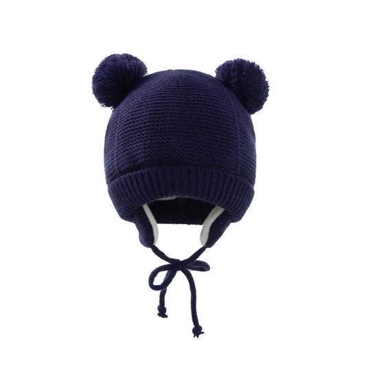 Knitted Pom Pom Winter Hat