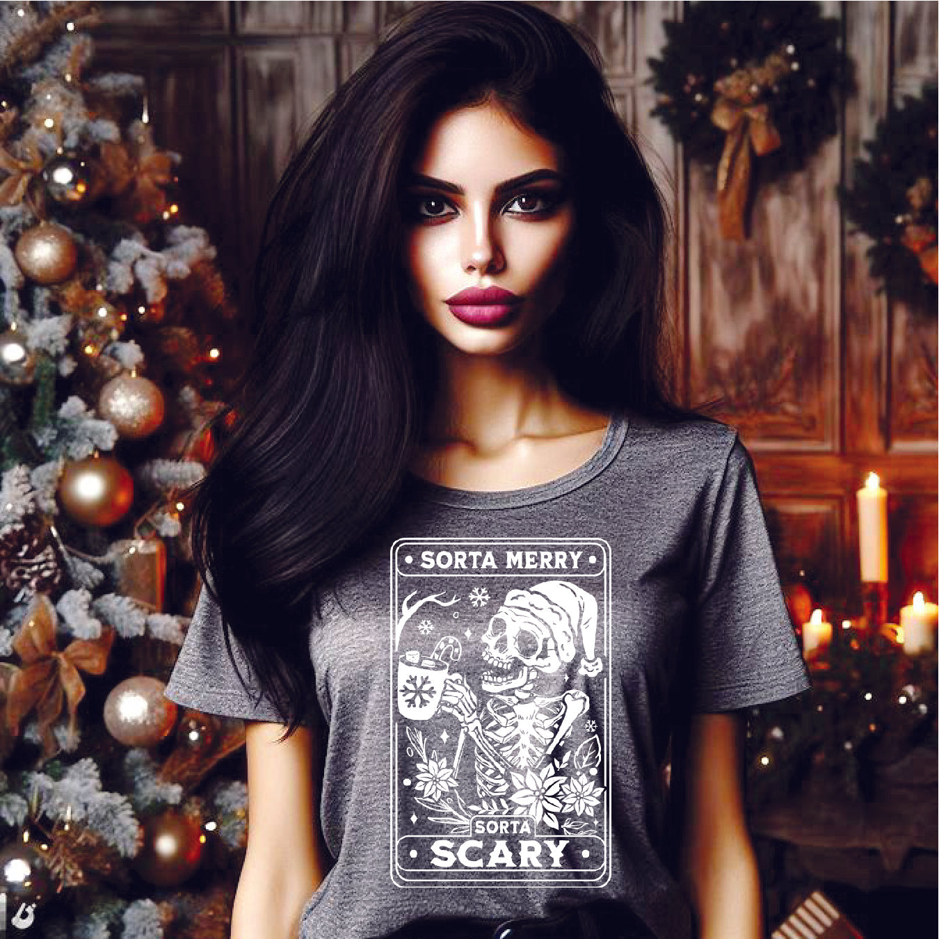 "Sorta Merry Sorta Scary" Spooky Holiday Tee - Unisex Shirt