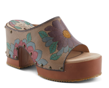 TEESHIRT Beige Multi Platform Sandal by L`ARTISTE