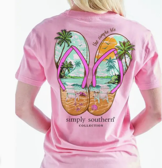 THE SIMPLE LIFE SANDAL - PEACH - YOUTH Short Sleeve Tee - Ss-Sandal-Peach #SIMPLYSOUTHERN