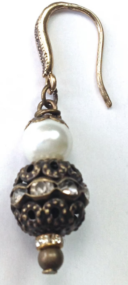 Filigree Bling Ball On Fancy Hook Earrings