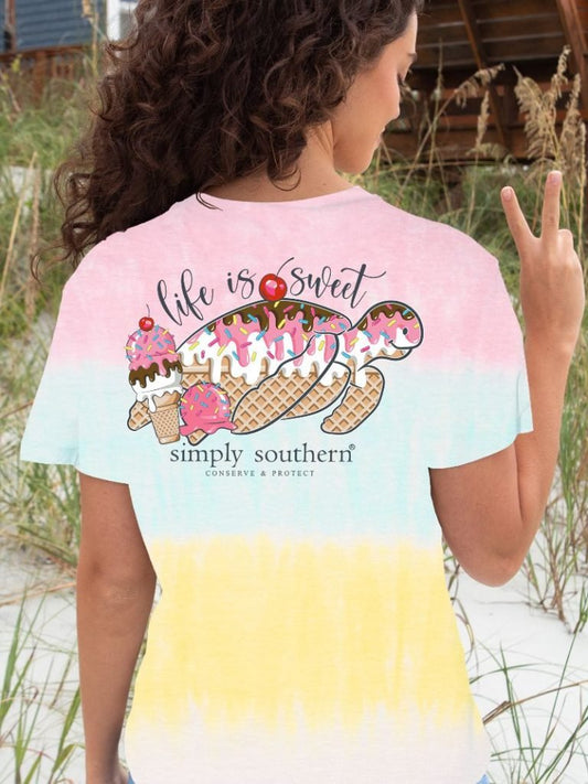 TRACK-LIFE IS SWEET Ice Cream - PALM- Short Sleeve Tee - #SIMPLYSOUTHERN