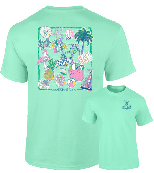 Talk Summer to Me - Island Reef - Southernology Short Sleeve Comfort Color Tee-