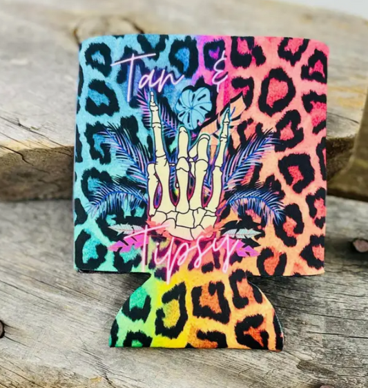 Tan & Tipsy Can Cooler -Â Can Koozie